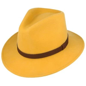 Fedora Felt Wool Hat Classic Crushable with Leather Band Unisex Gift High Qualit - Picture 1 of 32