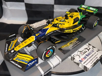 1:18 Minichamps 537 242604 Lando Norris McLaren F1 MCL38 'Senna' Monaco GP 2024 - Image 1 of 4
