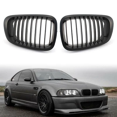 Front Kidney Bumper Grille For BMW 3 Series E46 Coupe/Cabrio M3 Coupe/Cabrio Foto 1 de 4