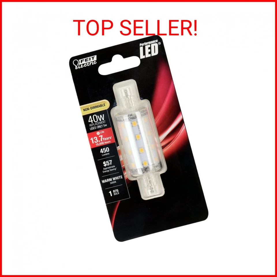 Feit Electric BPJ78/LED 40W Equivalent R7S Non-Dimmable LED Light Bulb, Warm Whi - Image 1 of 1