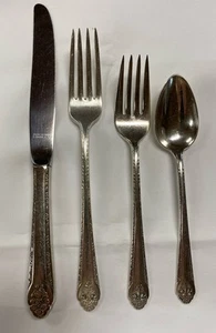 4-teiliges Gedeck Vintage Holmes & Edwards IS Lovely Lady versilbert - Bild 1 von 11