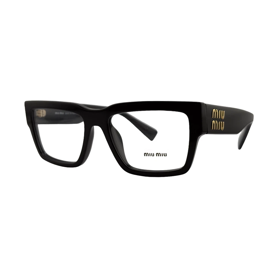 Monturas ópticas negras Miu Miu MU 02XV 52mm 17mm 140mm - 1AB-1O1 Foto 1 de 4