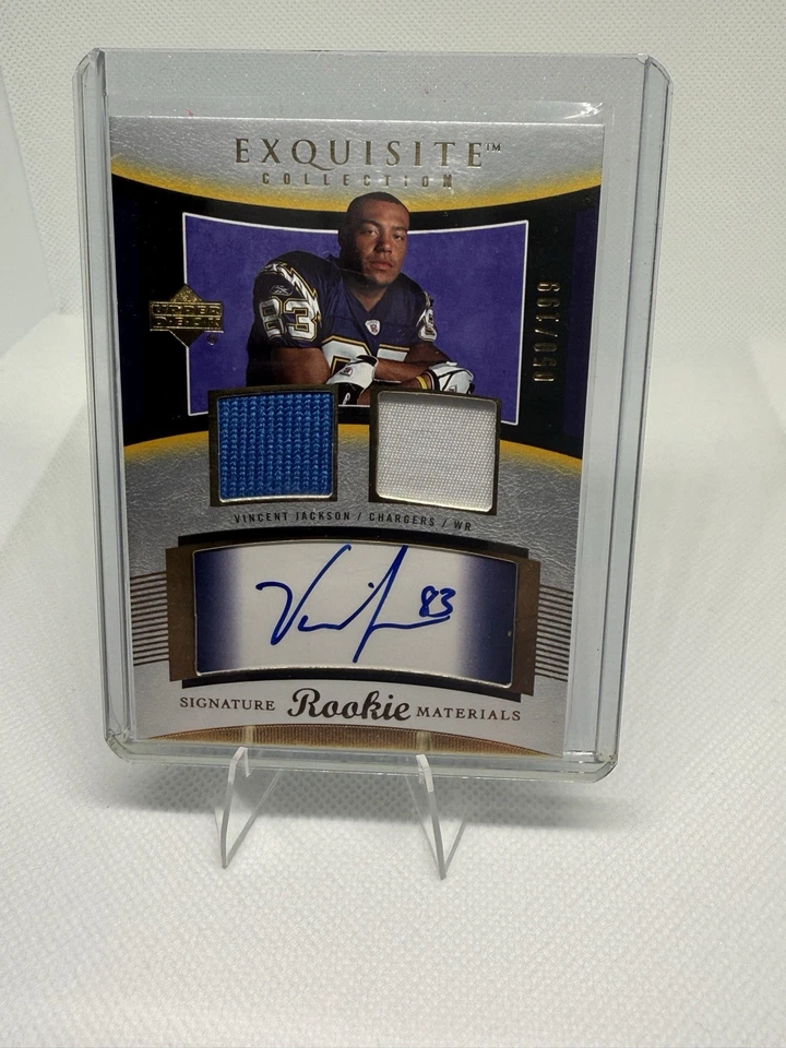 2005 Upper Deck Exquisite Rookie Signature Materials￼ Vincent Jackson 50/199 RIP - Image 1 of 1