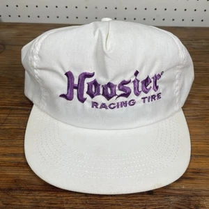 Gorra retro de camionero blanca Snapback neumáticos de carreras Hoosier de colección - VER FOTOS - Imagen 1 de 10