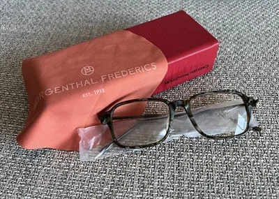 Morgenthal Frederics Eyeglasses Frames 842 BIG APPLE Black Grey Square 53-17-145 - Image 1 of 4
