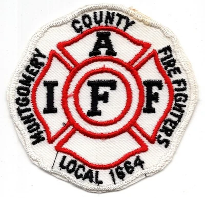 Patch IAFF Local 1664 c1970 Montgomery County Maryland Firefighters 4" - Image 1 of 3