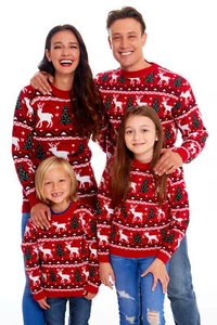 Suéter Navidad Rojo Hada Unisex Saltador Novedad Retro Hombres Mujeres Santa Navidad - Imagen 1 de 12