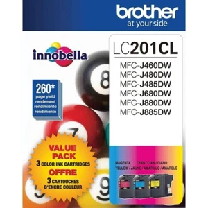 Paquete de 3 cartuchos de tinta originales Brother - LC201 / LC2013PKS rendimiento estándar 3-PK - Imagen 1 de 8