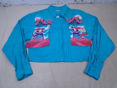 Camisa de Rodeo Azteca Occidental Recortada Wrangler Para Mujer De Colección Mediana Color Mutil Vaquera Foto 1 de 4