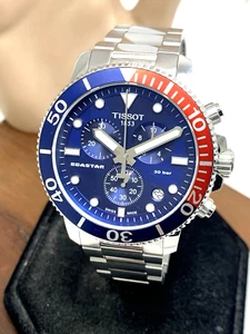 Reloj Hombre Tissot Seastar Cuarzo Suizo Cronógrafo Bisel Pepsi T1204171104103 - Imagen 1 de 14