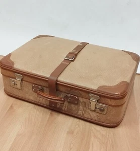 Vintage Car Luggage, trunk, suitcase, 1950s, leather belt, good condition, rare - Picture 1 of 6