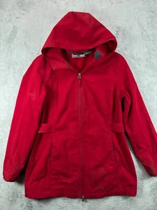 FreeTech Womens Medium Jackets Rain Coat Hooded Red Softshell Zip Up Ladies - Picture 1 of 9