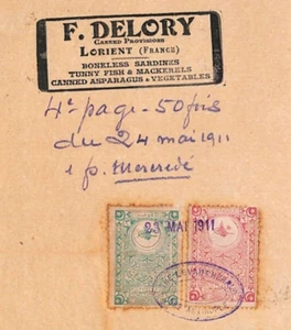 TURKEY OTTOMAN REVENUE 1911 Newspaper Advert SARDINES FISH Document LEVANT YA279 - Picture 1 of 12