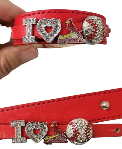 St Louis Cardinals rhinestone baseball bracelet/ world series/ MLB fans jewelry Cover