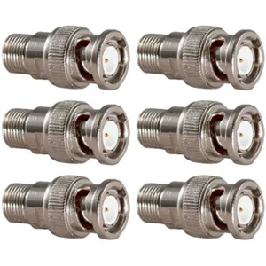 6 Pcs BNC Male to F Type Female Coax Coaxial Cable Adapter Connector Converter - Picture 1 of 1