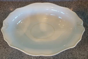 Princess House Pavillion stoneware Ivory Scalloped Serving Bowl chip & dip - Picture 1 of 6