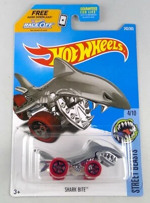 Mattel Hot Wheels Street Beasts Shark Bite Silver Red Tires 4/10 243/365 MISB - Image 1 of 2