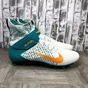 Nike Alpha Menace Elite 2 Men size 14 Flyknit BV2077-108 Miami Dolphins Cleats - Picture 1 of 8