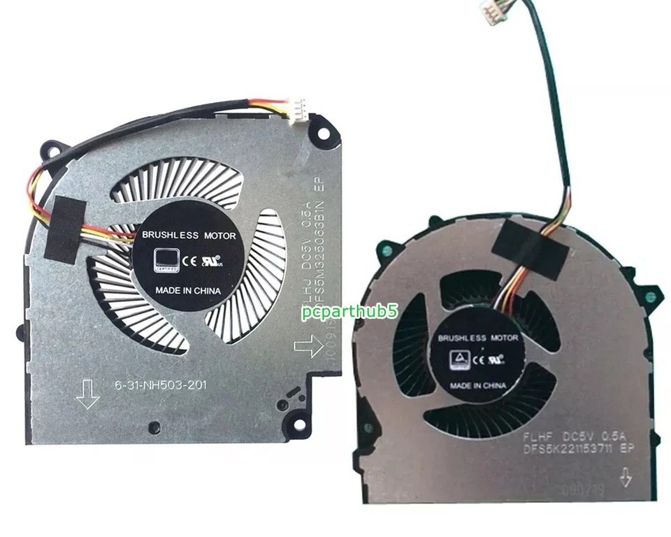 全新 Clevo NH70RC NH70RCQ NH70RD NH70RDQ NH77DCQ NH77DPQ CPU GPU 冷却风扇 DC5V — 第 1/1 张图片