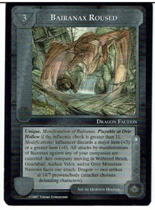 MIDDLE EARTH AGAINST THE SHADOW RARE CARD BAIRANAX ROUSED ex - Foto 1 di 1