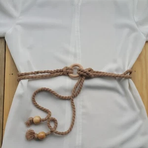 Beaded Rope Belt - Bracelet, Handmade Macrame Twisted Wrapped Dress Waist Belts - Picture 1 of 14