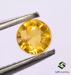 0,35 kt zertifizierter natürlicher gelber Saphir Rundschliff 3,75 mm glänzender Edelstein - Bild 1 von 2