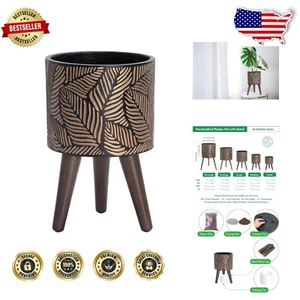 Elegant Triangular 8-Inch Planter Pot with Stand - Perfect for Indoor Plants - Picture 1 of 9
