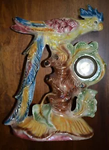 VINTAGE CERAMIC PARROT CLOCK MADE IN ITALY - Picture 1 of 5