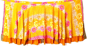 Jupes hippie bohème vintage XL Sari Magic Wrap multicolores