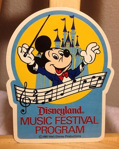Disneyland Musik Festival Programm Sticker nur Teilnehmer! Disney Mickey 1981 - Bild 1 von 2