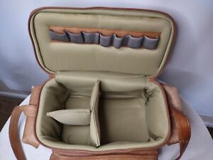 Vtg Brozzie Genuine Leather Camera Case Brown with strap Original Made Columbia 