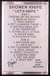 Shonen Knife – Let's Knife CASSETTE ADVANCE PROMO VIRGIN USA OOP - Picture 1 of 3