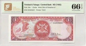 1985 Trinidad&Tobago 1 Dollar Pick#36b 66 EPQ Gem UNC - Picture 1 of 2