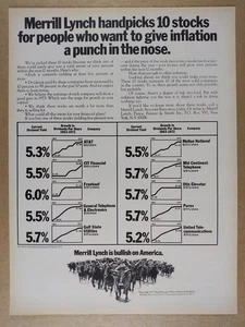 1973 Merrill Lynch Handpicks 10 Stocks vintage print Ad - Picture 1 of 1