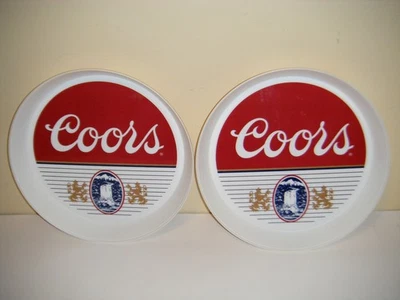 Vintage COORS Beer Advertising 13" Plastic Serving Trays LOT OF 2 - Image 1 of 4