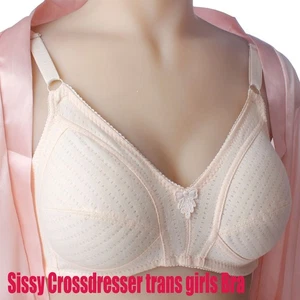 Straight Sissy Crossdresser Mens Bras Unpadded Sexy Underwear Wireless Brassiere - Picture 1 of 14