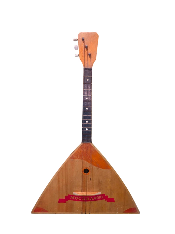 Vintage Balalaika Prima 3-String USSR Moscow-80 Folk Instrument Ukraine 1980 - Image 1 of 4
