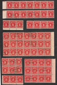 Scott J80-J81-J82 Partial Blocks Postage Due Roachdale Indiana Cancel 63 Stamps - Picture 1 of 8