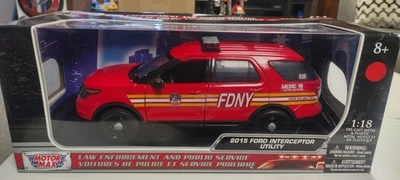 1/18 SCALE 2015 FORD INTERCEPTOR UTILITY CUSTOM FOR FDNY NYC FIRE DEPARTMENT . - Image 1 of 4