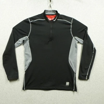 Nike Pro Combat Pullover Shirt Mens Medium Gray Black Hyperwarm Dri-Fit Athletic - Image 1 of 4