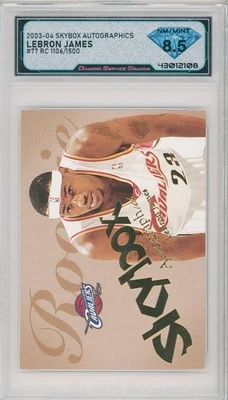 2003-04 Skybox Autographics LEBRON JAMES #77 Rc /1500 💎 DSG 8.5 NM/Mint - Image 1 of 2