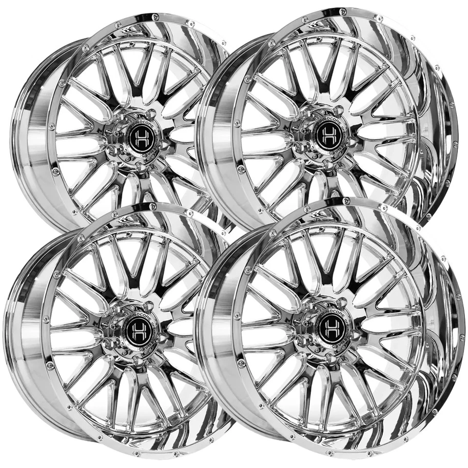 (Set of 4) Hardcore HC19 26x14 6x5.5" -76mm Chrome Wheels Rims 26" Inch Foto 1 de 4