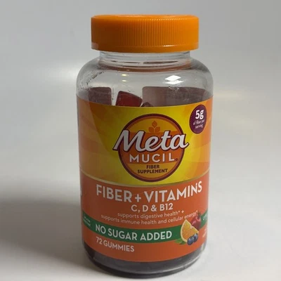 MetaMucil Fibra Vitaminas Sin Azúcar 72 Gomitas EA Citrus Berry 08/2026 Sellado Foto 1 de 4