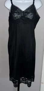 Vanity Fair Nachthemd schwarz Vintage Nylon Größe 38 - Bild 1 von 10