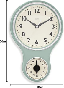 Acctim Salbei Küchentimer Wanduhr - 30 cm stilvolles Design für die Hausmannskost - Bild 1 von 12
