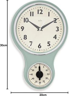 Acctim Salbei Küchentimer Wanduhr - 30 cm stilvolles Design für die Hausmannskost - Bild 1 von 4