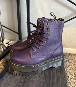 NEW Dr. Martens Jadon III 3 Platform Boots Rich Purple Leather Women's Size 5 - Picture 1 of 9