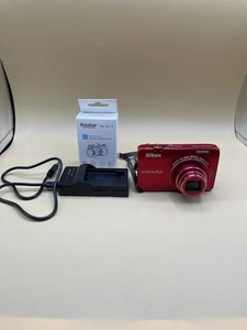 Nikon COOLPIX 16.0 MP S6300 10x Wide Compact Digital Camera-RED Tested *READ* - Picture 1 of 19