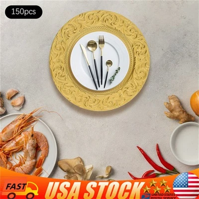 150Pcs Charger Plates Round Charger Plates for Halloween, Christmas, Wedding - Image 1 of 4