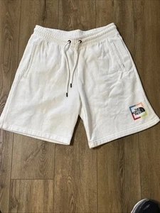 The North Face Sweat Shorts Men's Size Medium Multicolored Logo Pocket White - Picture 1 of 5